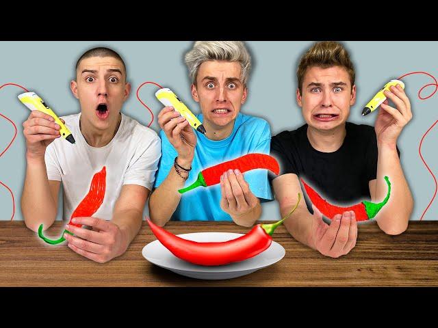 WHO DRAWS IT WORSE WITH A 3D PEN, EATS IT CHALLENGE !