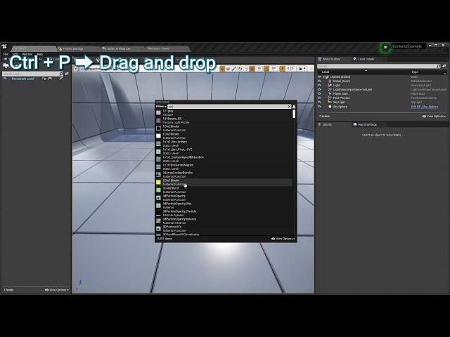 【 UE4 Editor Tips 】Ctrl + P  →  Drag and drop.