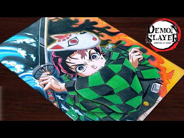 How to Draw"Tanjiro Kamado"step by step (Tutorial) for beginners||Demon Slayer:Kimetsu no yaba