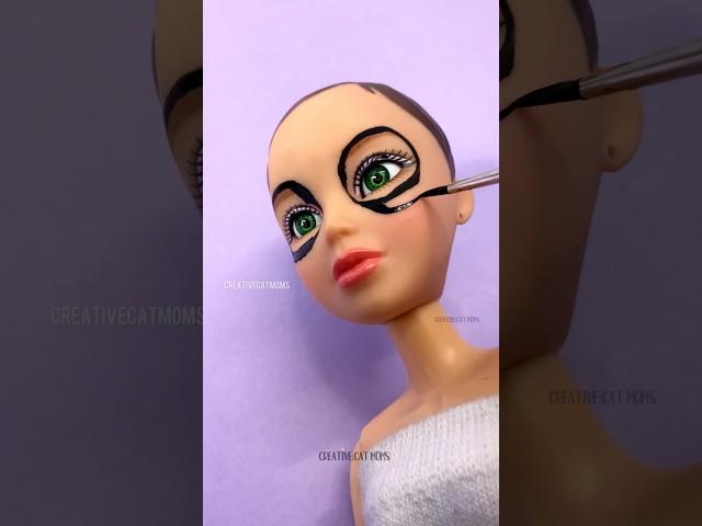 Following Barbie Makeup Vlog on my Doll #shorts #barbie #art #makeup