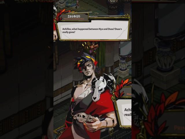 Zagreus asks Achilles what happened with Nyx and Dusa #hades