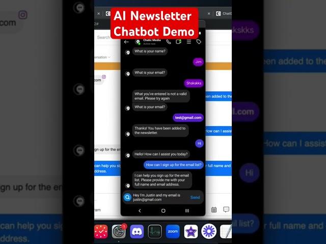 AI Newsletter Chatbot Demo #aichatbots #chatbots #chatbots #chatbotmarketing