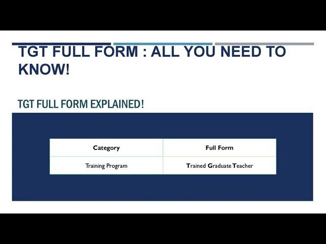 TGT Full Form : All you need to know! | Full Form Help