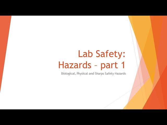 Lab Safety: Hazards part 1