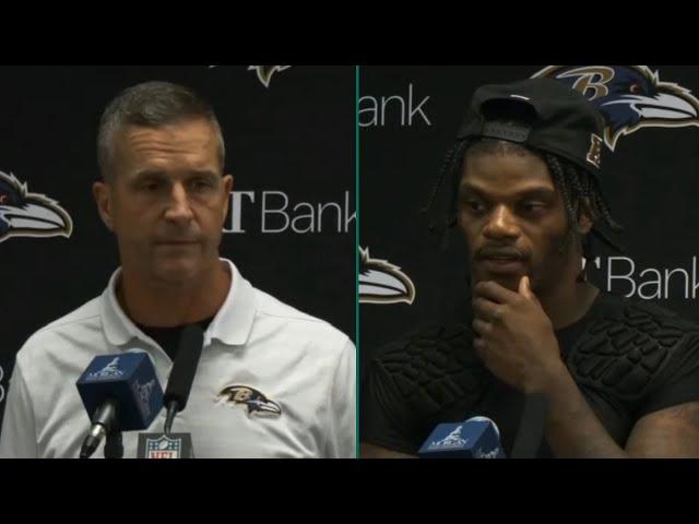 PostGame Interview | John Harbaugh and Lamar Jackson speaks after Ravens 28-25 win over Cowboys