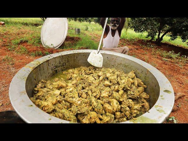 GREEN Chicken !!! Daddy Arumugam prepared Hyderabadi CHICKEN | Village food factory