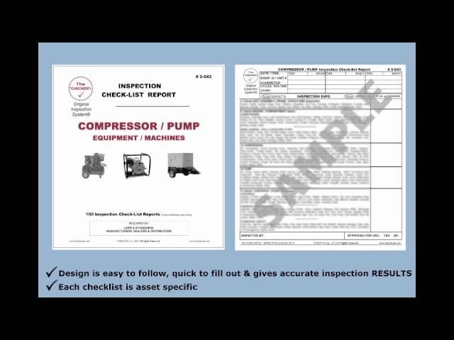 Compressor Pump Inspection Checklist #2-043 The Checker