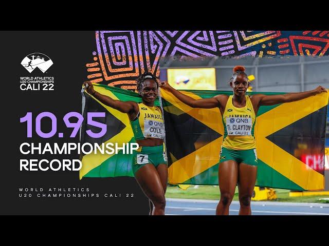 10.95 ! Tina Clayton breaks CR for 100m gold | World Athletics U20 Championships Cali 2022