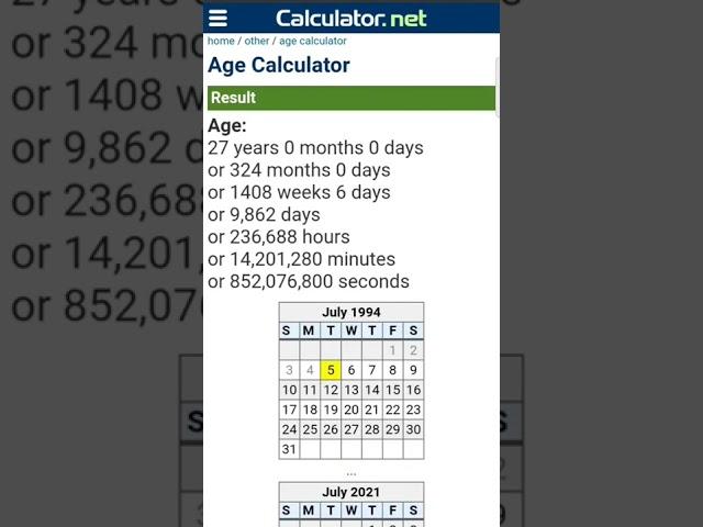 Know Your age with Days months secs mins without app #shorts #viralvideo #trendingvideo #tips