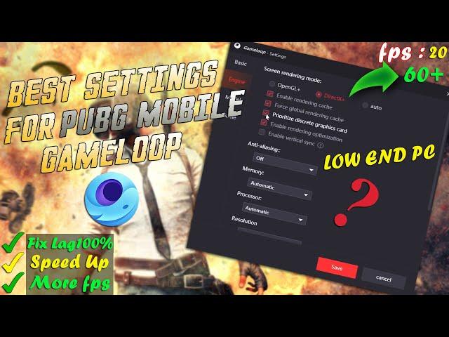 How To Fix Lag In PUBG MOBILE Gameloop - Gameloop Lag Fix Settings For 2GB Ram/4GB Ram  No Lag 2021