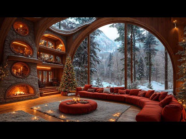 Christmas Relaxing Jazz Instrumental Music  Cozy Christmas Ambience with Fireplace Sounds to Unwind