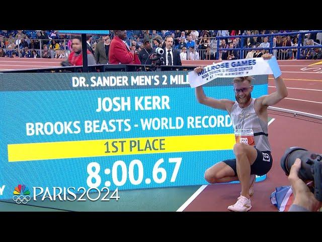 Josh Kerr SMASHES world record in men’s 2 mile at the Millrose Games | NBC Sports