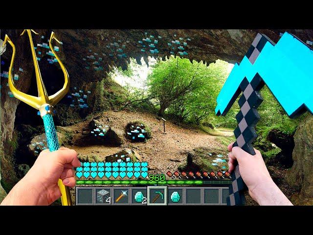 Minecraft in Real Life POV  Realistic Cave with Diamond Ore Minecraft MOVIE