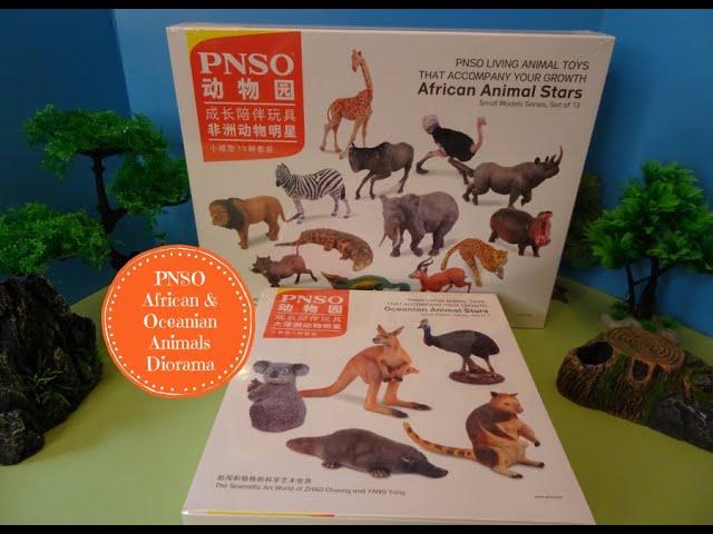 PNSO African & Oceanian Animal Figures Wildlife Diorama & Learn Animal Names