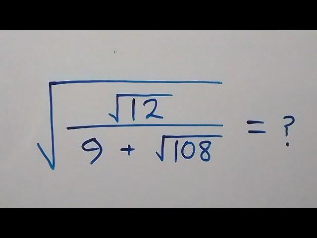 Math Olympiad | Nice Square Root Simplification