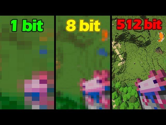 Water bucket MLG in 1 bit 2 bit 4 bit 8 bit 16 bit 32 bit 64 bit 128 bits 256 bit 512 bit