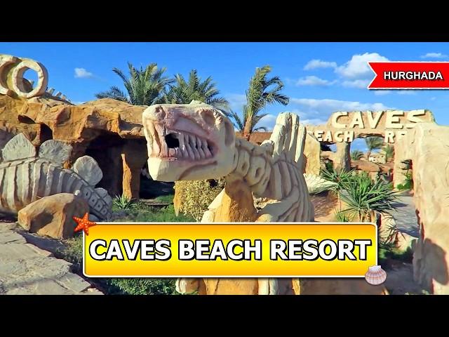 I stayed in a CAVE WITH DINOSAURS at Caves Beach Resort Hurghada!