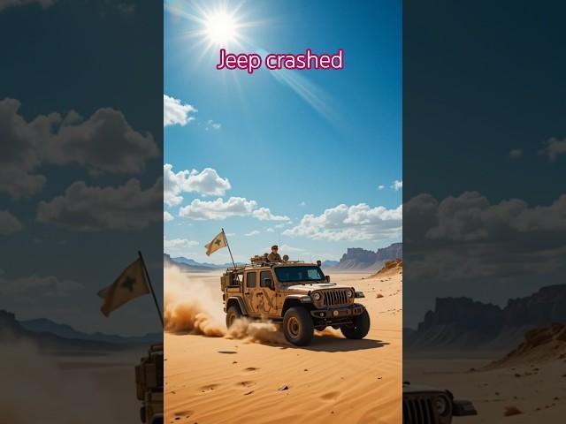 Military Jeep Flips in Desert After Sudden Obstruction  Epic Slow Motion Crash