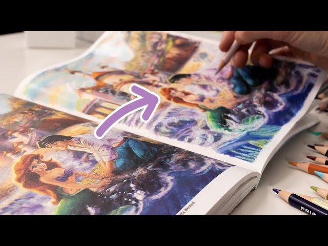 Thomas Kinkade Disney Adult Coloring Book Challenge: The Little Mermaid