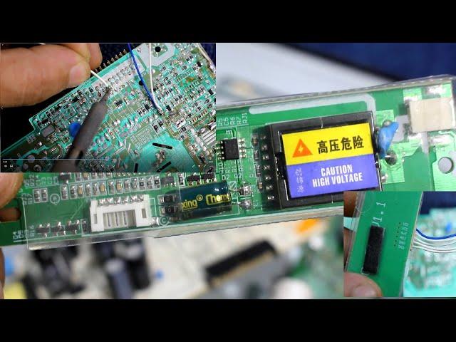 طريقة تركيب أنفرتر خارجي في تلفزيونات أل سي دي   universal LCD inverter board connection