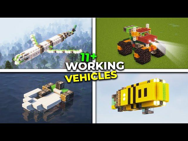 11 Working Vehicle Build Hacks In Minecraft(Land.Air,Water)