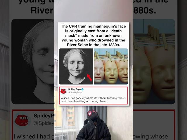 The CPR training mannequin's face is originally cast