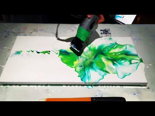 #120 - New colour combo - GREEN!! | Acrylic pouring | Fluid Artist | Dutch Pour