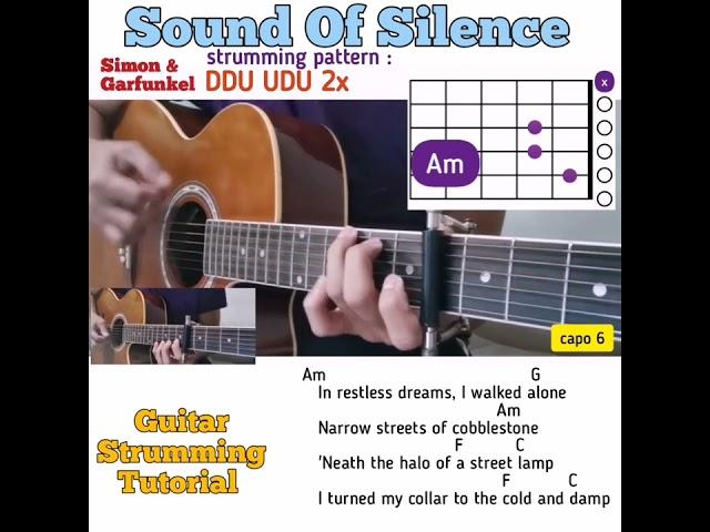 Sound Of Silence - Simon & Garfunkel guitar chords w/ lyrics & strumming tutorial