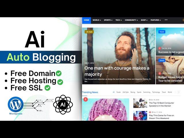 Create a free Insurance AI auto blogging website with free WordPress hosting and domain