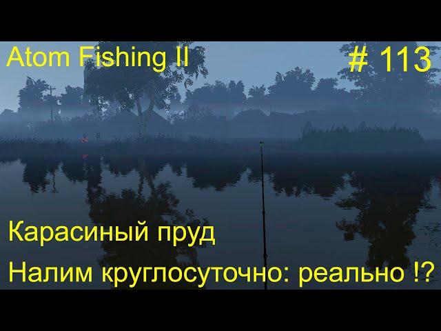 Налим круглосуточно: реально!?  Карасиный пруд. # 113.  Прохождение Atom Fishing II