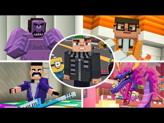 Minecraft x Minions DLC - All Bosses Fight Gameplay