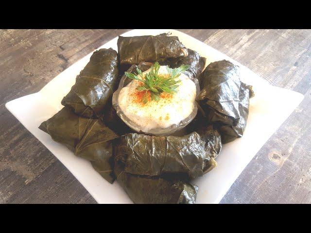 Real DOLMA made from grape leaves!