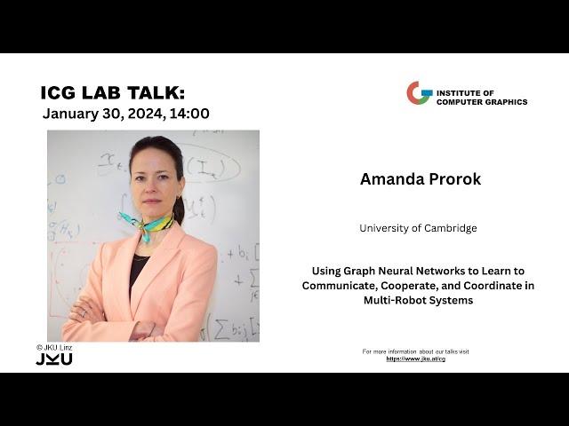 ICG Lab Series Talk: Amanda Prorok, University of Cambridge