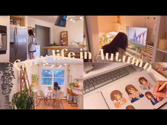 Cozy life in autumn | making Tteok-bokki & painting Yui Hirasawa