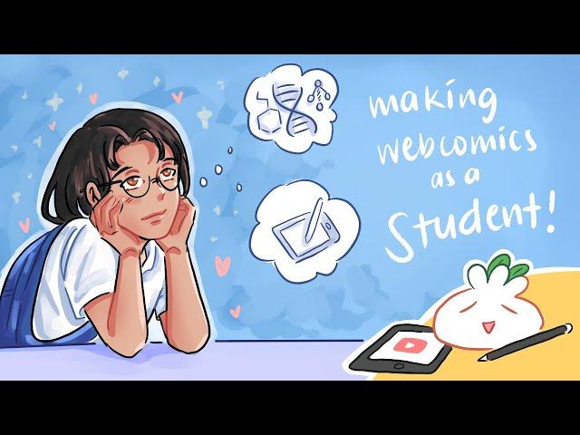 making webcomics as a student | draw with me! 