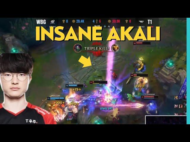 T1 Faker Akali Outstanding Triple Kill Play Against WBG Worlds 2023 Final