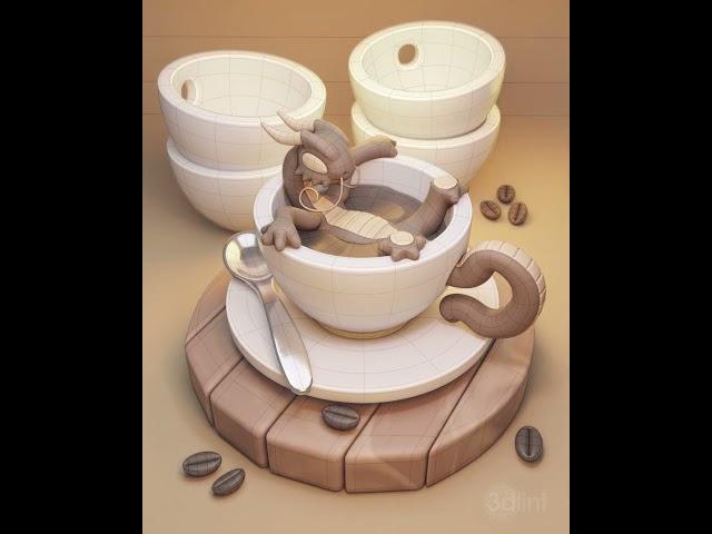 Coffee Dragon (Blender 3D)