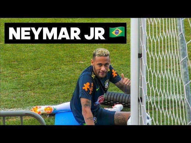 Brazil national team training in Russia. Neymar Jr, Coutinho and Marcelo