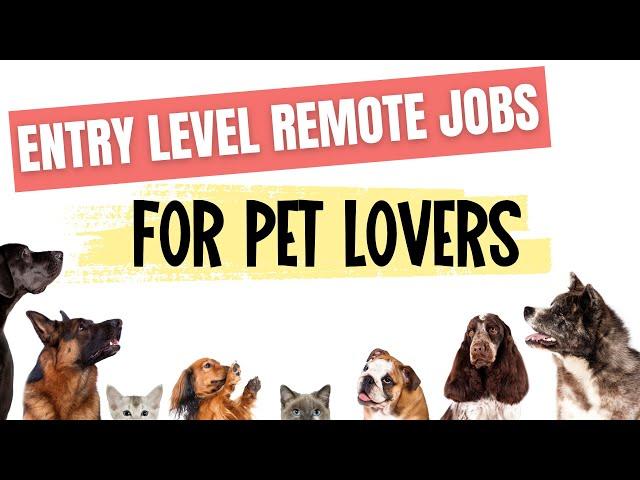 ENTRY LEVEL REMOTE JOBS FOR PET LOVERS!!