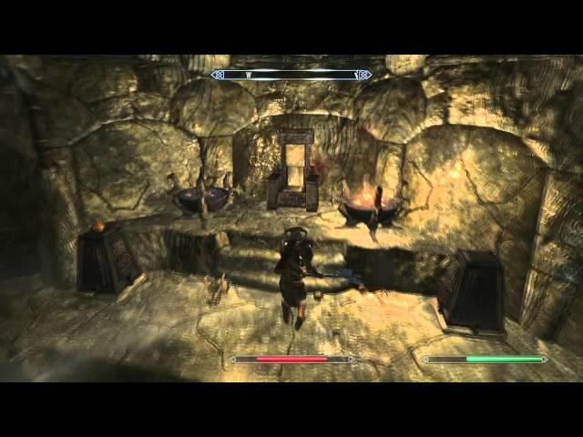 SKYRIM Ustengrav Depths Dragon Horn Caves Gameplay Commentary + Tutorial