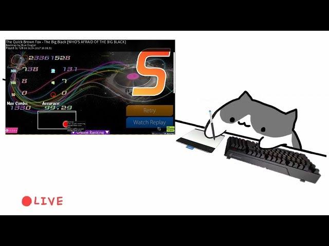 LIVESTREAMING - BONGO CAT IS PLAYING OSU :3