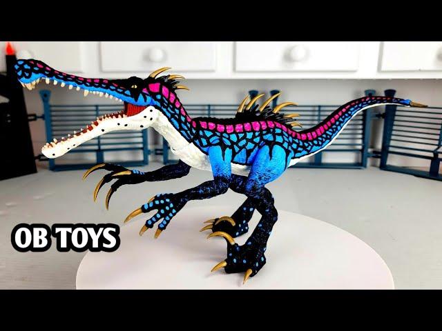 CUSTOM MATTEL HYBRID DINOSAUR TOY  | INDORAPTOR | SARCOSUCHUS | GLOW IN THE DARK REPAINT by OB TOYS