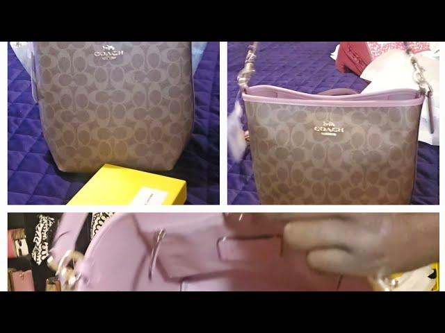 coach city bucket bag pink petal unboxing/what fits #coach #unboxing #coachoutlet #pinkpetal #wimb