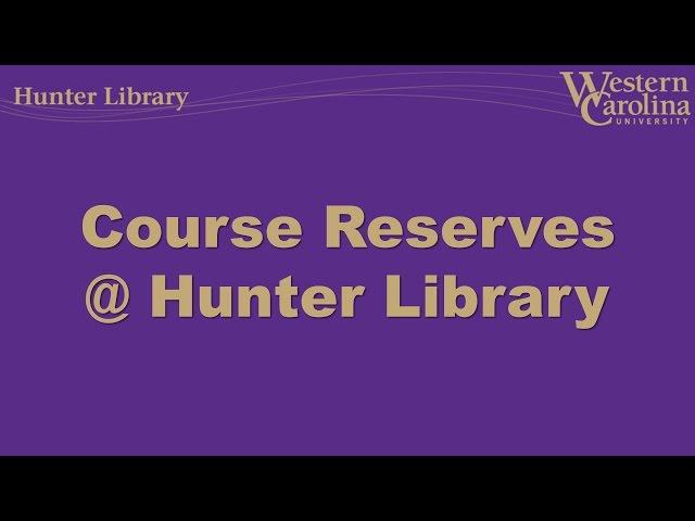 How to Access Course Reserves