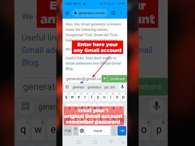 How to create unlimited Gmail accounts  #shorts