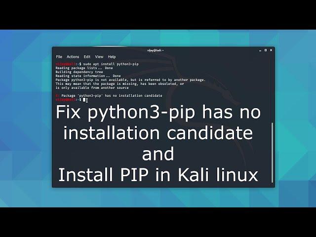 How to install python3 pip in Kali Linux