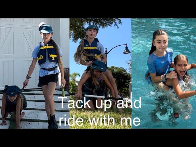 Proper tack up and ride with me #ponies #equestrian #sister #horses #riding #funny #fun