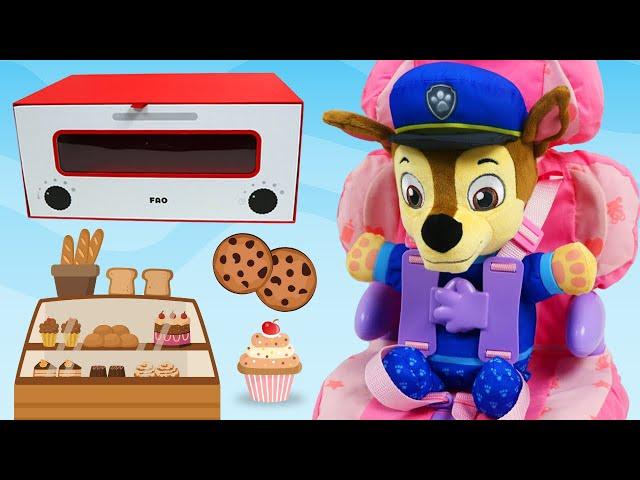 Paw Patrol Chase Takes Road Trip to Play Doh Bakery!