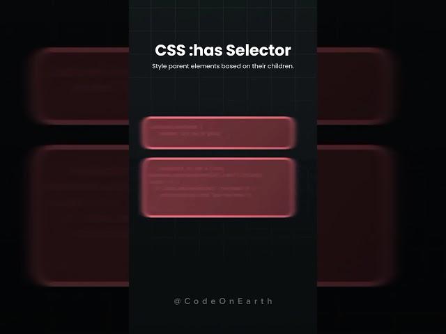 CSS : has Selector Subscribe for more tips and tricks.  #css