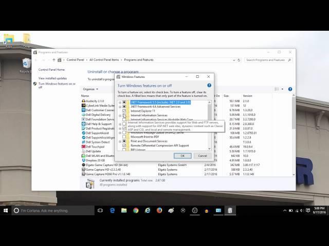 How to Turn Windows Features On or Off in Windows 10